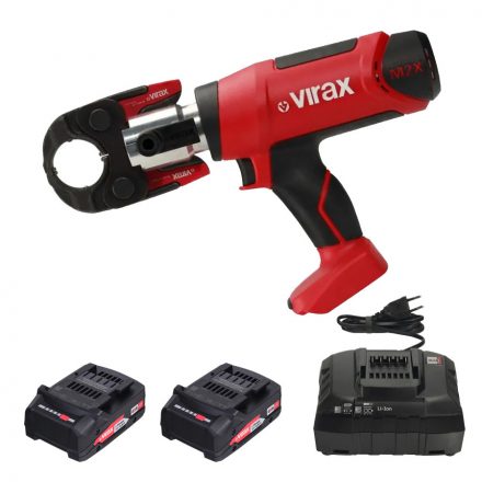 VIRAX VIPER® M2X Akkus kompakt présgép Bluetooth funkcióval + betétszorító pofa (2x18V/2,0Ah) (253551)