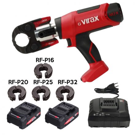 VIRAX VIPER® M2X Akkus kompakt présgép Bluetooth funkcióval + betétszorító pofa + RF-P16 / RF-P20 / RF-P25 / RF-P32 betétek (2x18V/2,0Ah) (253556)